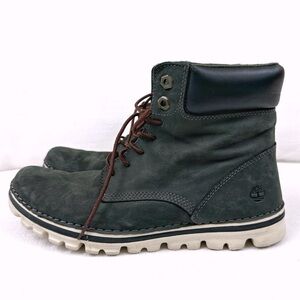Timberland Brookton 6” Boots Size 8.5 Lace-Up Nubuck Suede Dark Gray Ortholite